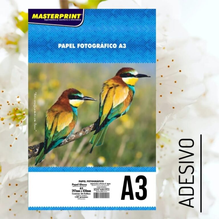 Papel Fotográfico Adesivo Glossy 115g Masterprint 20 Folhas A4 Amais PapÉis 9347