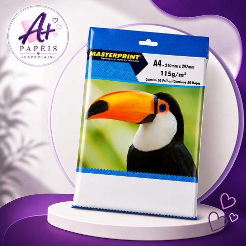 Papel  Fotografico Glossy A4  115g- 50 folhas Masterprint