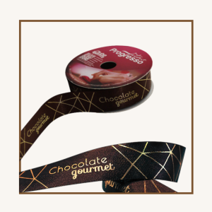 Fita Progresso Estampada Chocolate Gourmet Geométrico ECF005H 22MM