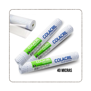 Papel Contact Adesivo Transparente 40 Micras Colacril 1 Metro