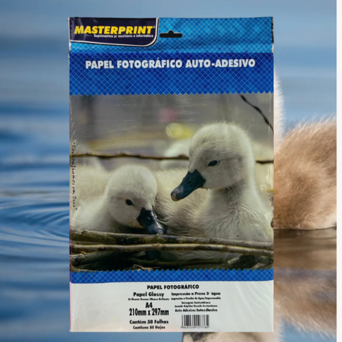 Papel Fotográfico Adesivo Glossy A4 80g - 50 Folhas Masterprint
