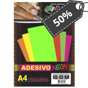 Papel Adesivo Neon Verde A4  Off Paper