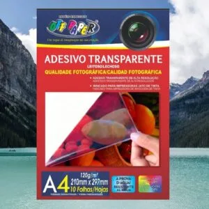 Papel Adesivo Leitoso Transparente 120g A4