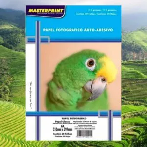 Papel Fotográfico Adesivo Glossy 115g Masterprint Folhas  A4