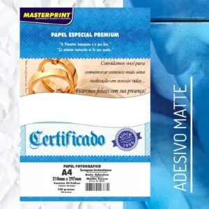 Papel Fotográfico Adesivo Matte 108g Masterprint  Folha A4