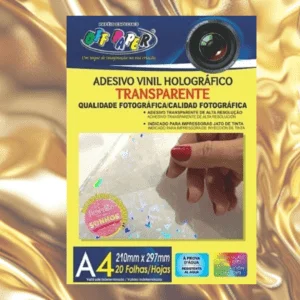 Adesivo Vinil Holográfico Transparente A4 – OFFPAPER